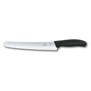 Cutit Feliat Victorinox SwissClassic Bread/Pastry Knife, Lama Zimtata 22cm, Negru, Blister
