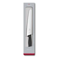 Cutit Feliat Victorinox Swissclassic Pastry Knife, Lama Zimtata 26cm, Negru, Cutie Cadou