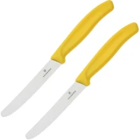 Set 2 Cutite Victorinox Cu Lama Zimtata, Lama 11cm, Galben