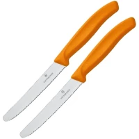 Set 2 Cutite Victorinox Cu Lama Zimtata, Lama 11cm, Portocaliu