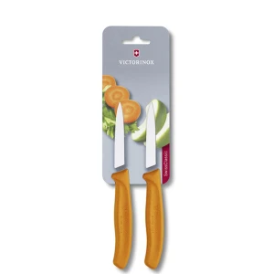 Set 2 Cutite Victorinox, Swiss Classic Paring Knife, Lama 8cm, Portocaliu