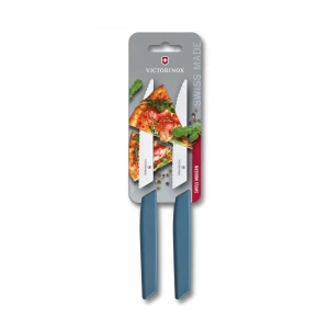Set 2 Cutite Victorinox Swiss Modern Steak Knife, Lama Zimtata 12cm, Blue