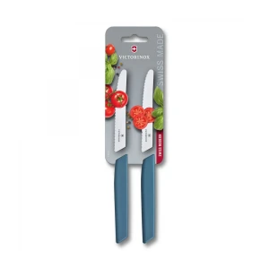 Set 2 Cutite Victorinox Table Knife, Lama Zimtata 11cm, Blue, Blister