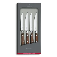 Set 4 Cutite Carne Victorinox Grand Maître Wood, 12cm, Maro 