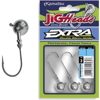 Jig Turnat KAMATSU Jighead Extra Double Worm Holder, Nr.1/0, 10g, 3buc/pac