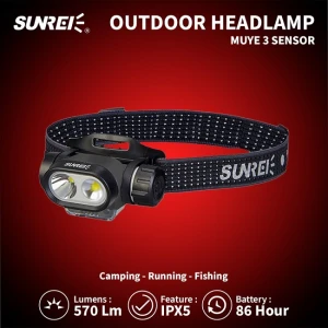 LANTERNA DE CAP SUNREI 570 LUMENI MUYE3 CU SENZOR DE MISCARE LANTERNA DE CAP SUNREI 570 LUMENI MUYE3 CU SENZOR DE MISCARE