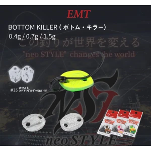 Lingurita Oscilanta Neo Style Bottom Killer 35 White-Green Glow Rame 1.5g