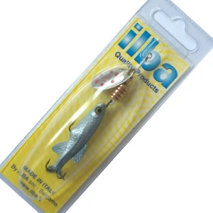 Lingura rotativa Ilba Tondo cu Shad Nr.2 Silver/Red 7g