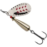 Lingurita Rotativa ABU GARCIA Droppen LF, Culoare Silver/Red Marks, 4.4cm, 6g