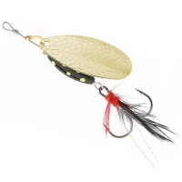 Lingurita Rotativa Mikado Spinner M-grub, Gold / Black Lemon, Nr.2, 7g