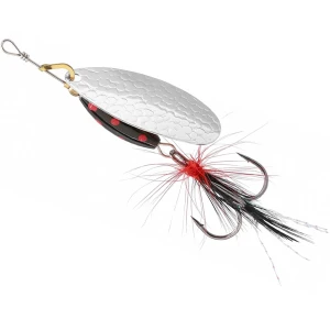 Lingurita Rotativa MIKADO Spinner M-Grub, Silver / Black Tiger, Nr.2, 7g