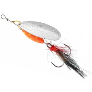 Lingurita Rotativa MIKADO Spinner M-Grub, Silver / Red Tiger, Nr.4, 13g