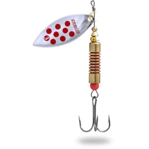 Lingurita Rotativa Zebco 8g Trophy Z-River No. 2 silver/red dots sinking