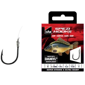 Carlig Legat DAM Spezi Crap Nr.10, 0.22mm, 70cm, 10buc/pac