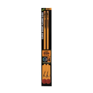 Carlige Legate Fox Edges Curve Short Fluoro D-Rig Nr 4 - 20lb Illusion x 2buc Carlige Legate Fox Edges Curve Short Fluoro D-Rig Nr 4 - 20lb Illusion x 2buc