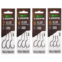 Carlige Legate KORDA Loop Rigs Klor, Barbless, Nr.4, 30lb, 3buc/pac