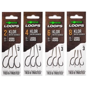 Carlige Legate KORDA Loop Rigs Klor, Nr.8, 30lbs, 3buc/pac Carlige Legate KORDA Loop Rigs Klor, Nr.8, 30lbs, 3buc/pac