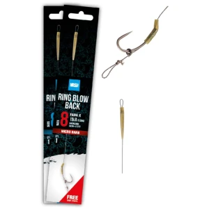 Carlige Legate Nash Tube Blow Back Rig Barbed, 15lbs, nr.8, 1buc/plic