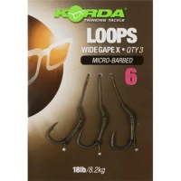 Montura Korda Loop Rigs Wide Gape, Barbless, Nr.4, 18lb, 3buc/pac