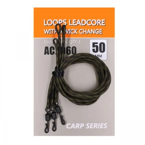 Montura Leadcore  Orange Loops cu Agrafa Quick Change 50cm 3buc Montura Leadcore  Orange Loops cu Agrafa Quick Change 50cm 3buc
