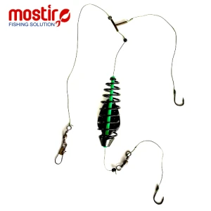 Montura Mostiro Arc Vopsit cu Teu, Plumb Lateral, Fir Textil, 2 Carlige Nr.4