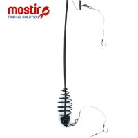Montura Mostiro Arc Vopsit cu Tija, Fir Textil si Fir de Par, 2 Carlige Nr.2 Montura Mostiro Arc Vopsit cu Tija, Fir Textil si Fir de Par, 2 Carlige Nr.2