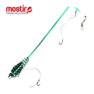 Montura Mostiro Arc Vopsit cu Tija, Plumb Lateral, Fir Textil si Fir de Par, 2 Carlige Nr.2