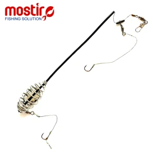 Montura Mostiro Arc cu Tija, Plumb Lateral, Fir Textil si Fir de Par, 2 Carlige Nr.4 Montura Mostiro Arc cu Tija, Plumb Lateral, Fir Textil si Fir de Par, 2 Carlige Nr.4