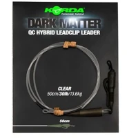 Montura Plumb Pierdut Korda Dark Matter Leader Qc Hybrid Clip, Clear, 30lbs, 1m