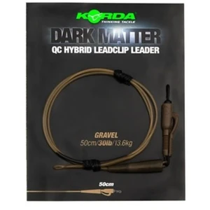 Montura Plumb Pierdut KORDA Dark Matter Leader QC Hybrid Clip, Gravel, 30lbs, 1m