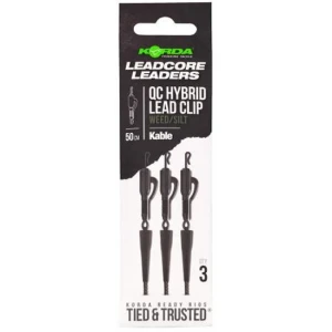 Montura Plumb Pierdut KORDA Kable QC Hybrid Lead Clip, Weed, 50cm, 3buc/pac Montura Plumb Pierdut KORDA Kable QC Hybrid Lead Clip, Weed, 50cm, 3buc/pac