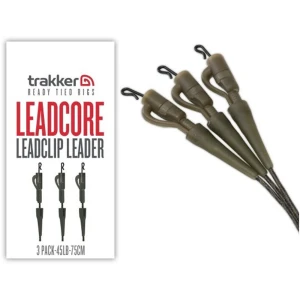 Montura Plumb Pierdut TRAKKER Leadcore Leadclip Leader, 75cm, 3buc/pac Montura Plumb Pierdut TRAKKER Leadcore Leadclip Leader, 75cm, 3buc/pac