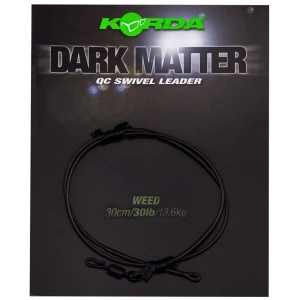 Montura cu Vartej Rapid KORDA Dark Matter Leader QC Swivel, Weed, 30lbs, 50cm