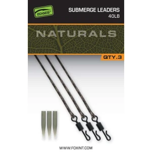 Monturi FOX Edges Naturals Submerged Leaders 40lb, 3buc/pac