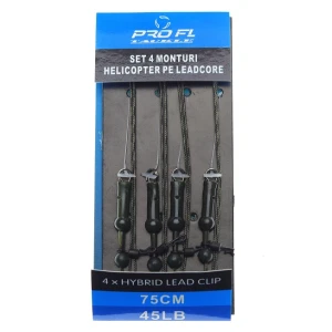 SET 4 MONTURI PRO FL HELICOPTER LEADCORE 75CM SET 4 MONTURI PRO FL HELICOPTER LEADCORE 75CM