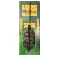 Montura Method Feeder BIBI FISHING cu Tija Long Cast cu Banda, XL, 30g, Carlig Nr. 10, 1buc/plic