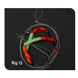 Carlige Montate DAM 12 Boom Flounder II No.2/0 120cm/20cm/30cm 0.55/0.35mm