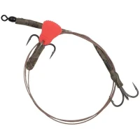 Kit Fox Rage Predator Twin Treble Trace, 30cm, 40lb, Size 8 Barbed, 1buc/pac