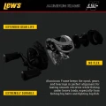 Mulineta LEWS Speed Spool RX Left Hand Baitcast Reel 34mm, 7.5:1, 7+1rul