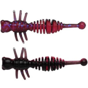 Larva BERKLEY PowerBait Power Larvae, Slmn Egg Red / Black, 4cm, 10buc/pac