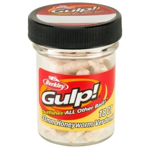 Viermi Berkley Gulp Honey Worm, Original Scent, Milky Shite, 2.5cm