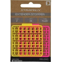 Opritoare Momeala Gamakatsu Strategy Reload Extended Stopper, Pink / Yellow Fluo, 2x56buc/pac