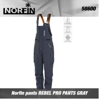 Salopeta Norfin REBEL PRO PANTS GRAY, Marime M - L