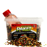 Paket Mix Senzor Pelete Feeder 2mm, 660g + Activator Strawberry & Banana 100ml