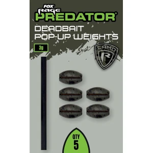 Fox Rage Predator Camo Deadbait Pop-Up Weights, 3g, 5buc/pac Fox Rage Predator Camo Deadbait Pop-Up Weights, 3g, 5buc/pac