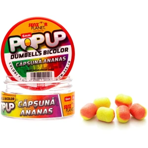 Pop Up SENZOR Dumbells Bicolor, Capsuna Ananas, 6mm, 15g