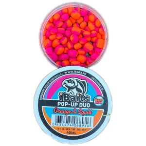 Pop-up IBAITS Duo, Orange & Squid, 8x10mm si 6x8mm, 40ml