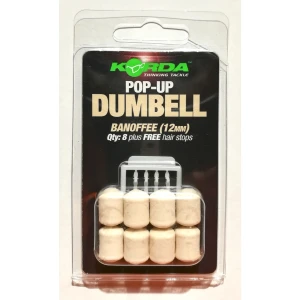 Pelete Artificiale KORDA Pop Up Dumbell, Banoffee, White, 16mm, 5buc/pac Pelete Artificiale KORDA Pop Up Dumbell, Banoffee, White, 16mm, 5buc/pac