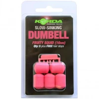 Pelete Artificiale Korda Slow Sinking Dumbell, Fruity Squid, Pink, 16mm, 5buc/pac