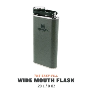 Butelca Stanley The Easy Fill Wide Mouth Flask Hammertone Green 0.24l  Butelca Stanley The Easy Fill Wide Mouth Flask Hammertone Green 0.24l